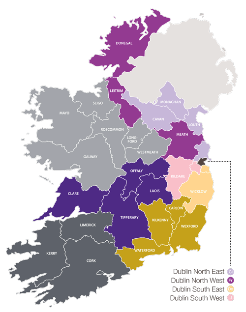 Hollister Nursing Service Ireland map